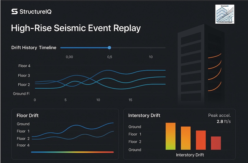 SaaS IoT Structural Health Monitoring product for building monitoring SHM
