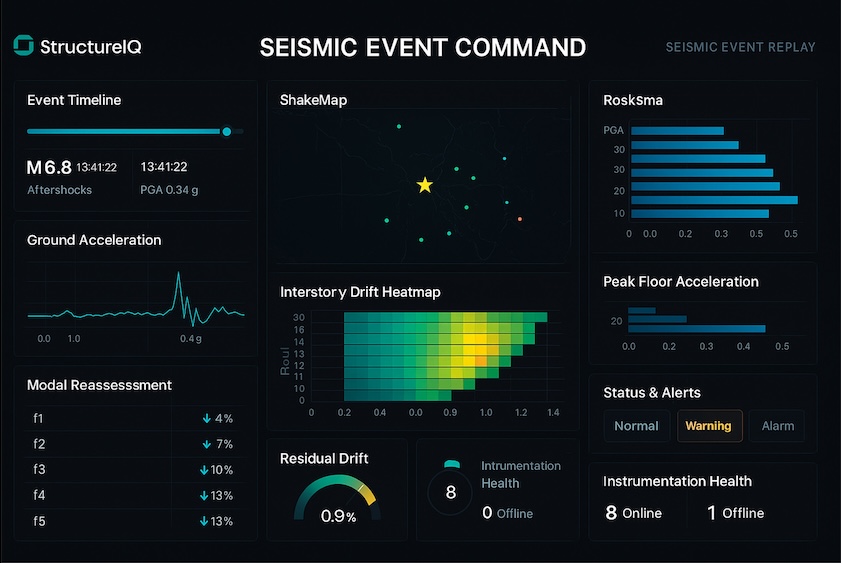SaaS IoT Structural Health Monitoring product for seismic monitoring